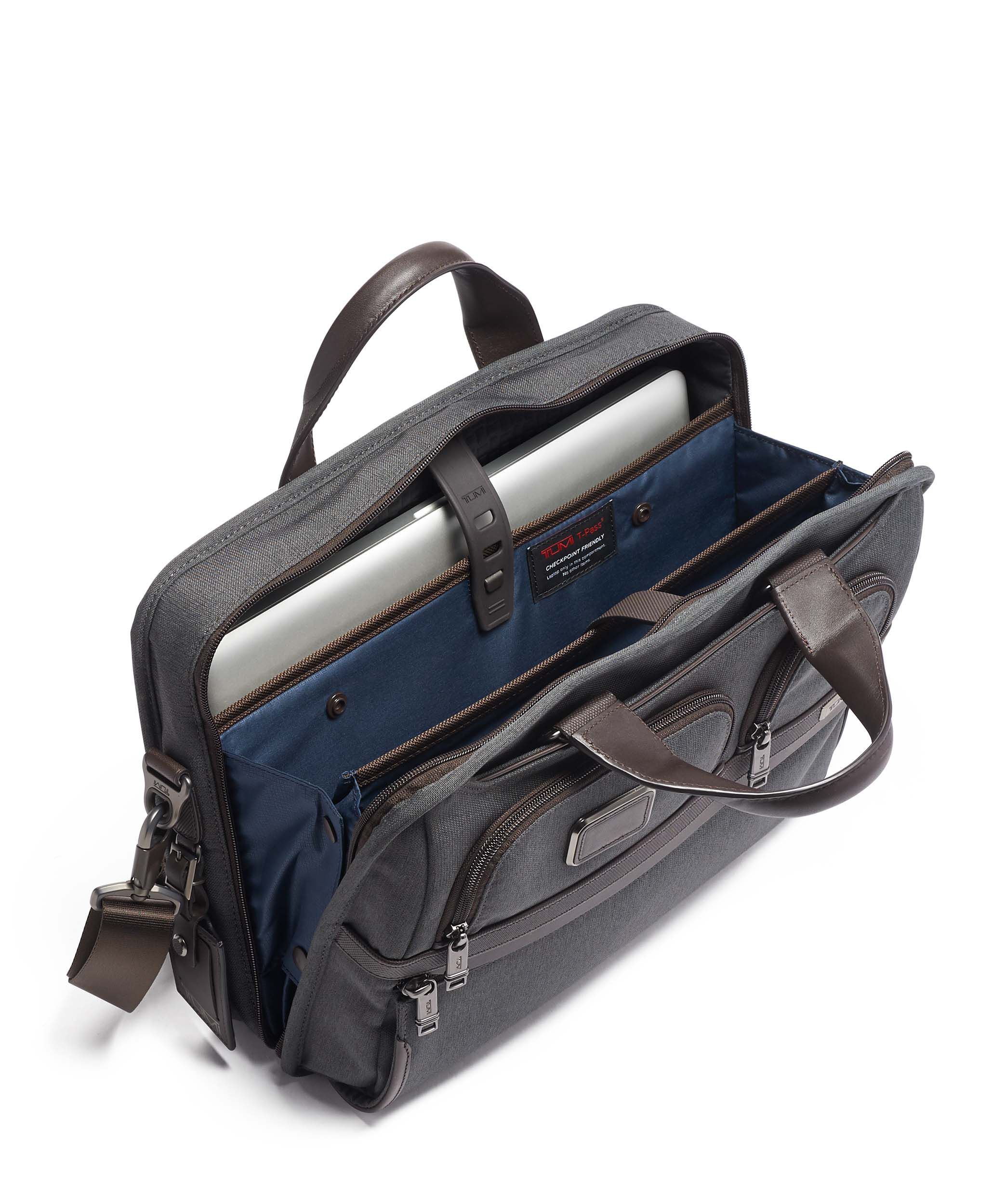 tumi leather laptop bag