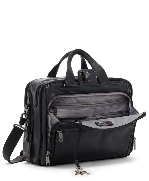 Tumi laptop bag leather sale